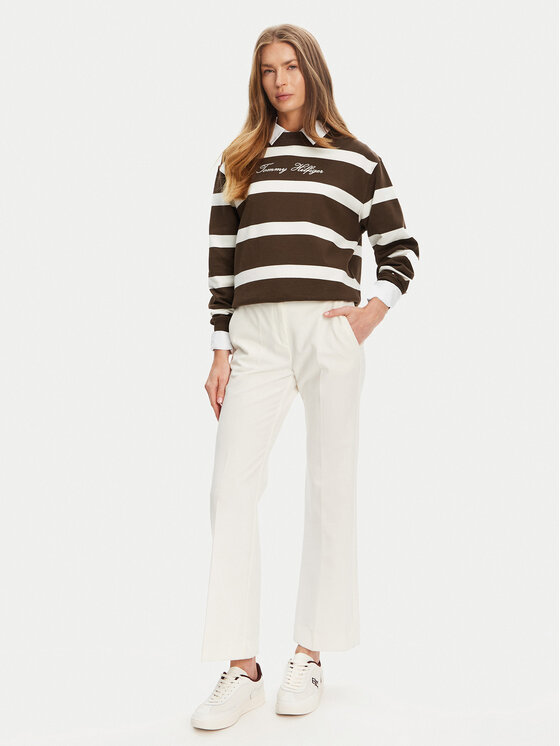Tommy Hilfiger Tommy Hilfiger Majica dugih rukava Script WW0WW45743 Smeđa Regular Fit