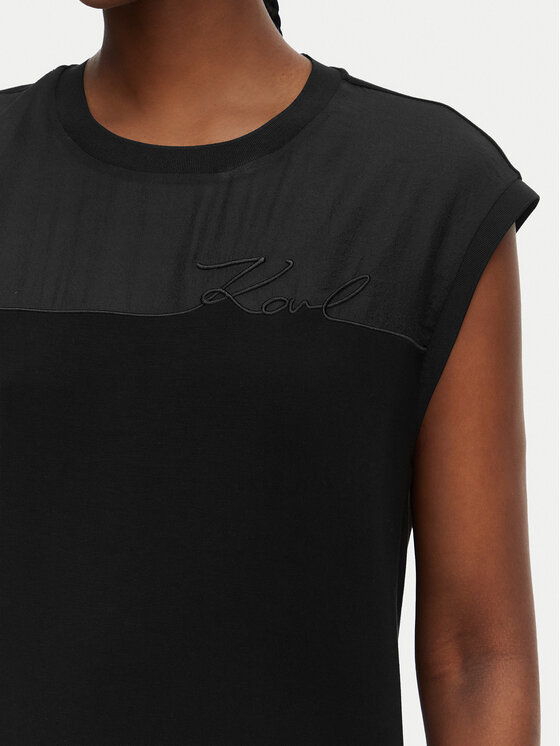 KARL LAGERFELD KARL LAGERFELD Φόρεμα καθημερινό B2W13033 Μαύρο Regular Fit