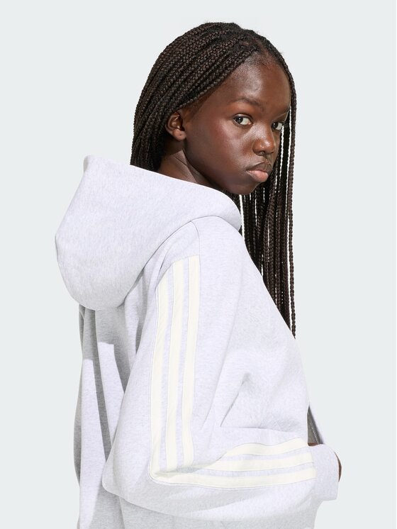 adidas adidas Bluza Kit 3-Stripes Full Zip Hoodie KV9879 Szary Regular Fit