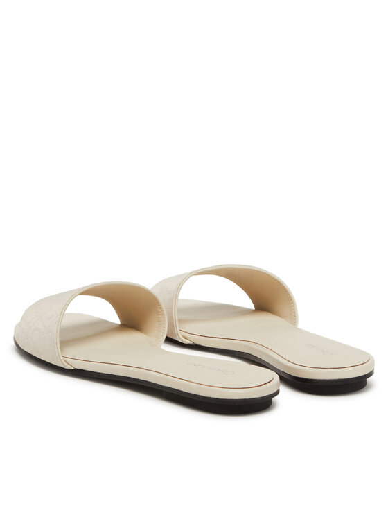 Calvin Klein Calvin Klein Şlapi Flat Slide Jacq HW0HW02388 Écru