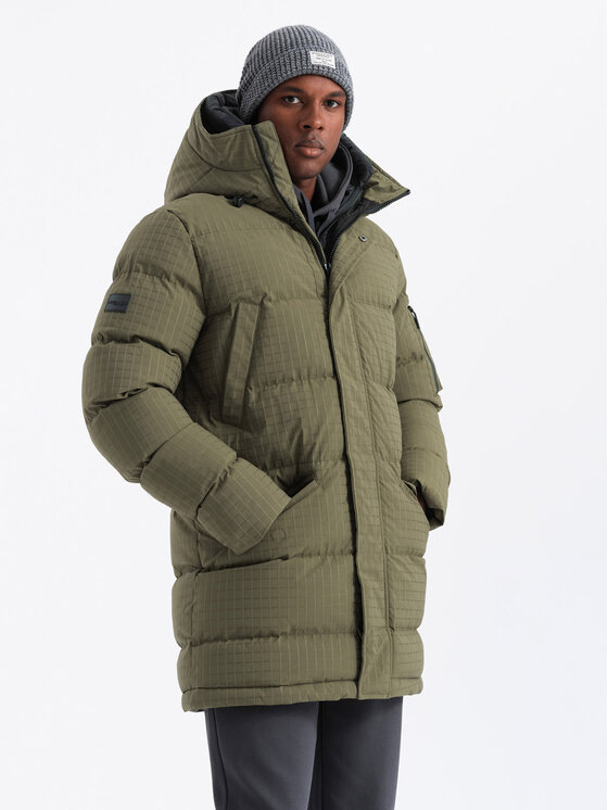 Ombre Ombre Parka OM-JALJ-0201 Khaki Regular Fit