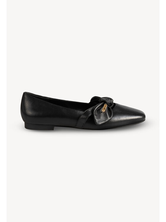 BIZUU BIZUU Baleríny BLACK LEATHER BALLET FLATS AZZO Černá
