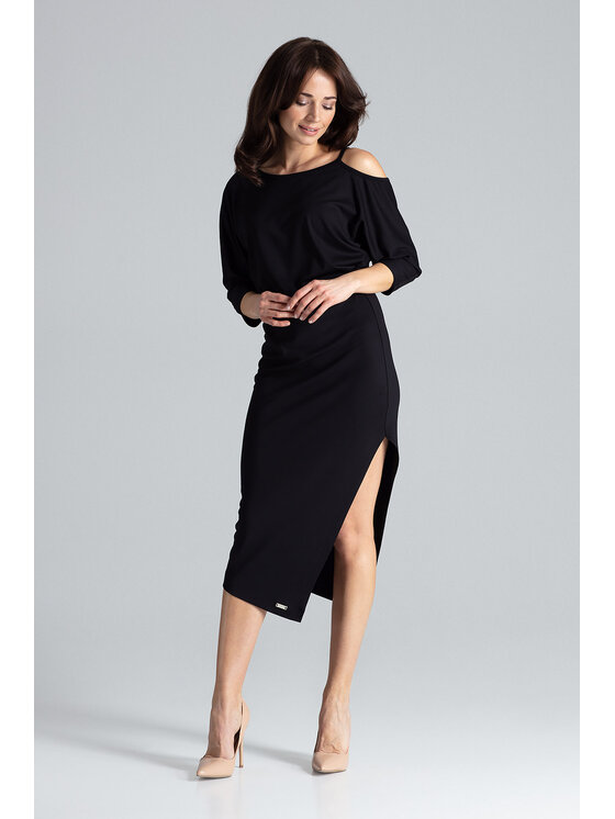 Lenitif Lenitif Vestito K479 Nero Regular Fit