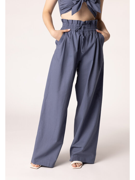LAURELLA LAURELLA Kalhoty z materiálu LAURELLA 3UL026801 Modrá Regular Fit