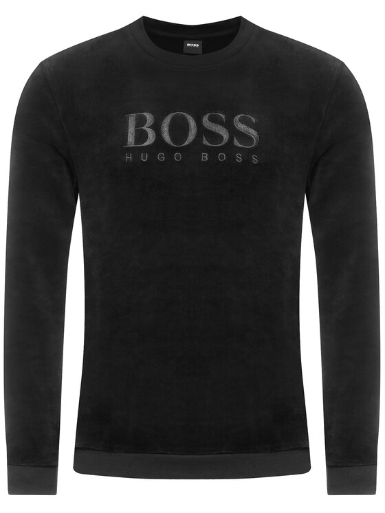 Boss Boss Bluză Velour 50403908 Negru Regular Fit