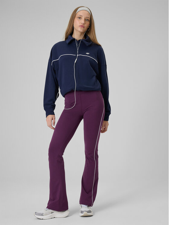 4F 4F Legginsy SPORTS CLUB Bordowy Slim Fit