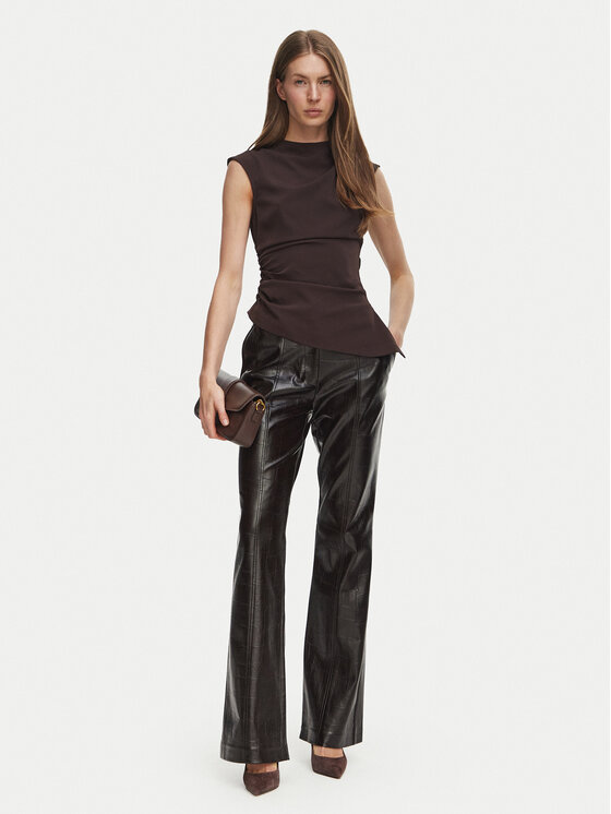 Marciano Guess Marciano Guess Панталони от имитация на кожа G6BB01 K6814 Тъмнокафяв Regular Fit