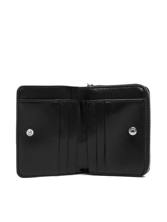 Calvin Klein Calvin Klein Portafoglio Ck Metallic Flap Zip Around LV04F1103G Nero