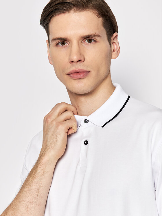 Selected Homme Selected Homme Тениска с яка и копчета Leroy 16082844 Бял Regular Fit