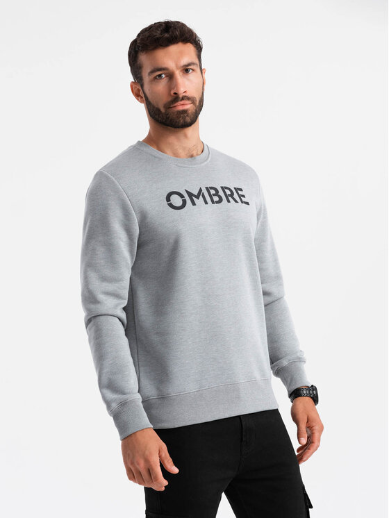 Ombre Ombre Mikina OM-SSPS-0181 Šedá Regular Fit