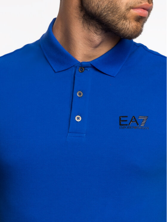 EA7 Emporio Armani EA7 Emporio Armani Тениска с яка и копчета 3GPF52 PJ04Z 1582 Син Regular Fit