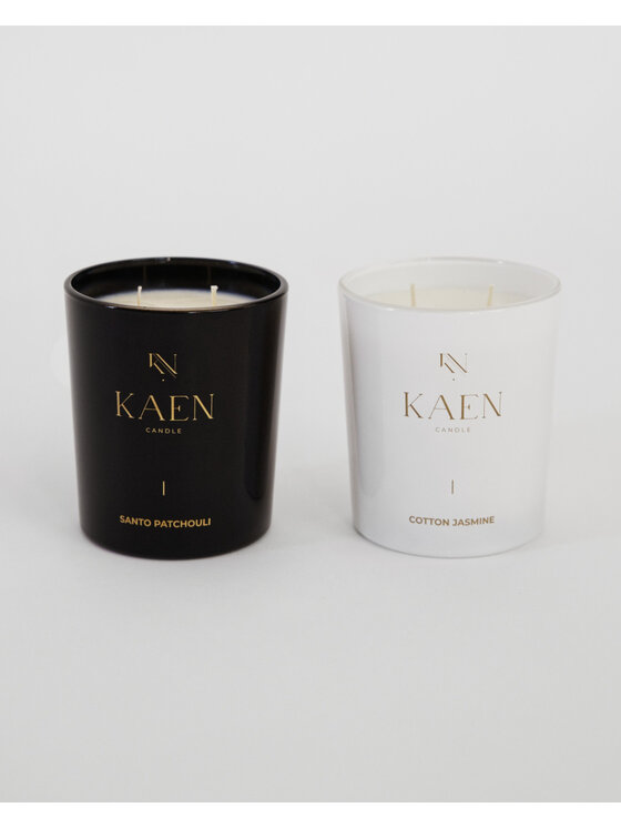 KAEN CANDLE KAEN CANDLE Świeca zapachowa Zestaw świec KAEN CANDLE | Santo Patchouli & Cotton Jasmine Czarny