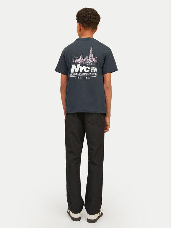 Jack&Jones Junior Jack&Jones Junior T-krekls Bronx Square 12263185 Pelēks Loose Fit