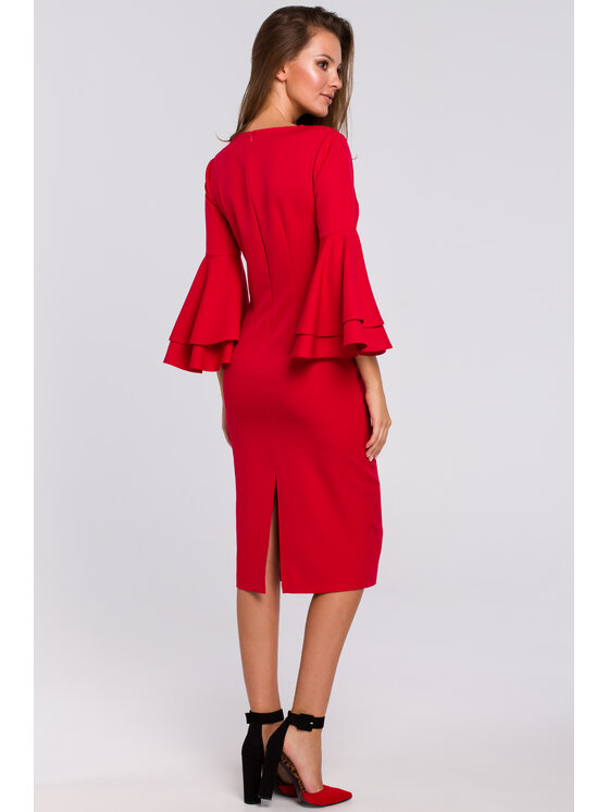 Makover Makover Vestito elegante K002 Rosso Regular Fit