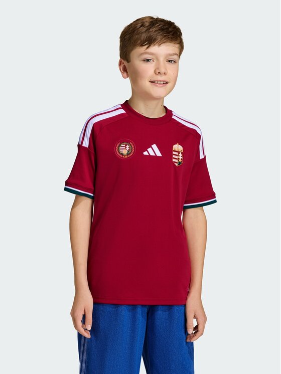 adidas adidas Koszulka techniczna Hungary 26 Home Kids Jersey Czerwony Regular Fit