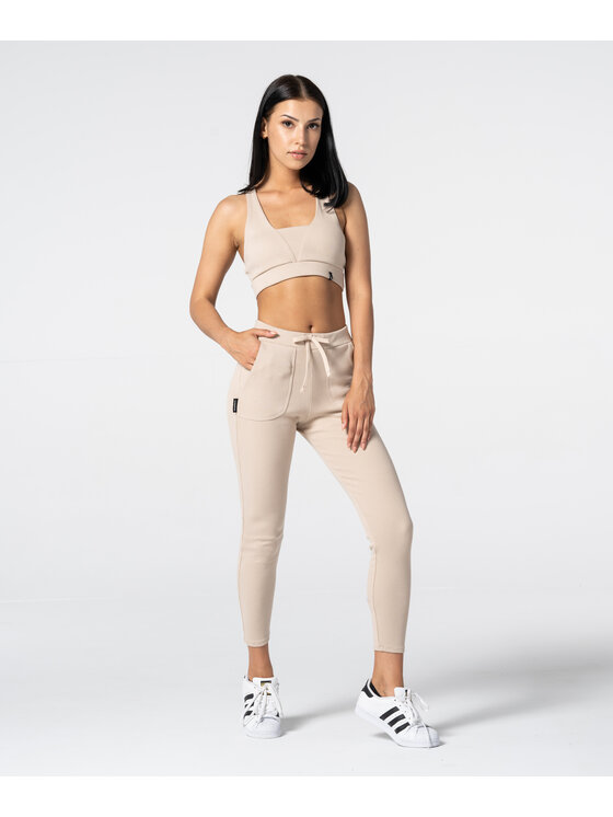 Carpatree Carpatree Biustonosz sportowy MellowRib Beżowy