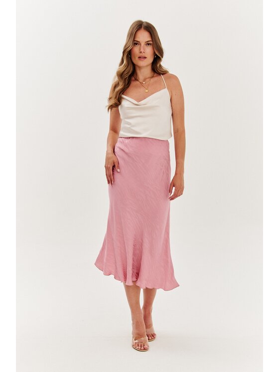 NAOKO NAOKO Midi sukně Rosewater Breeze Růžová Regular Fit