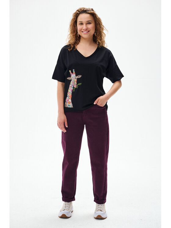 blue shadow blue shadow Bluzka Olbi Czarny Regular Fit
