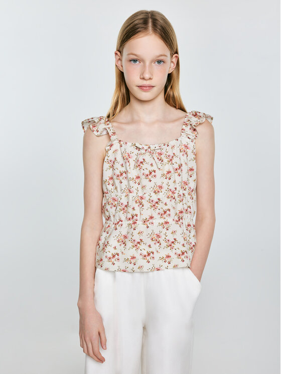 BIG STAR BIG STAR Bluzka WERIA Kremowy Basic Fit