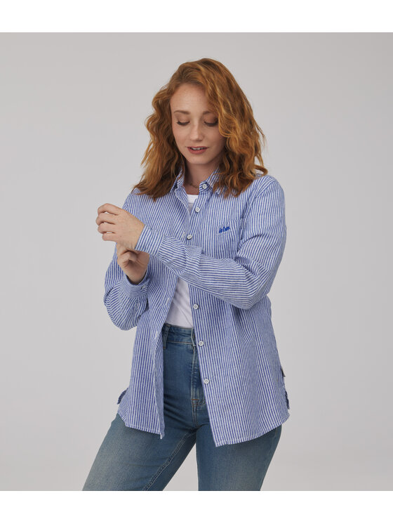 Lee Cooper Lee Cooper Koszula VALERIA Niebieski Regular Fit