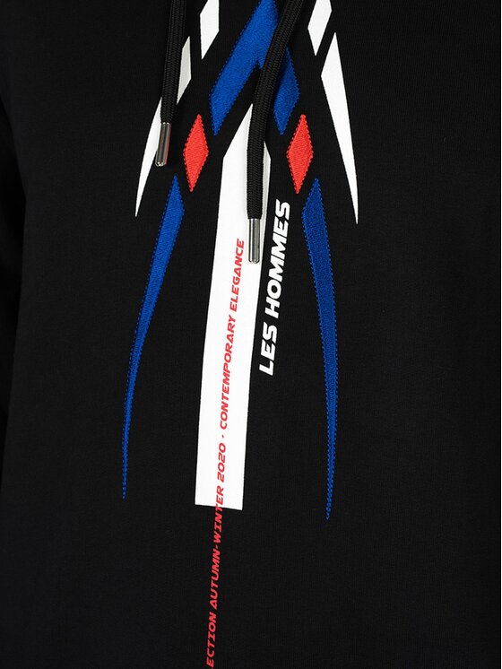 Les Hommes Les Hommes Μπλούζα LJH401-753E | Hoodie Speed Μαύρο Regular Fit