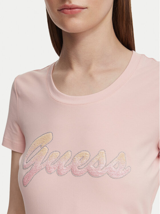 Guess Guess T-särk W6YI56 K5028 Heleроosa Slim Fit