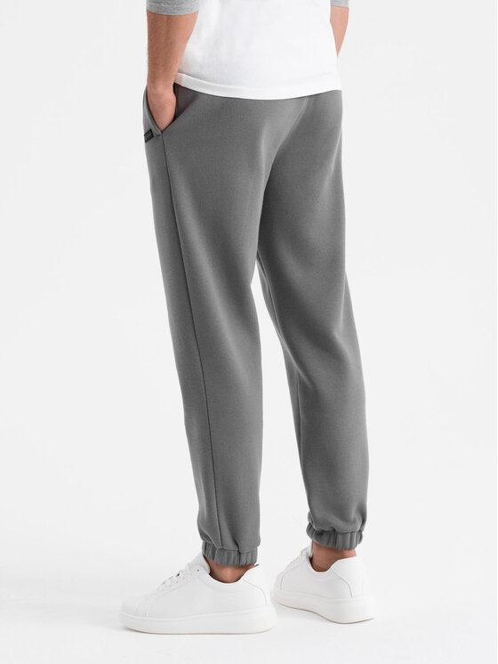 Ombre Ombre Spodnie dresowe OU-PSBC-0100 Szary Regular Fit