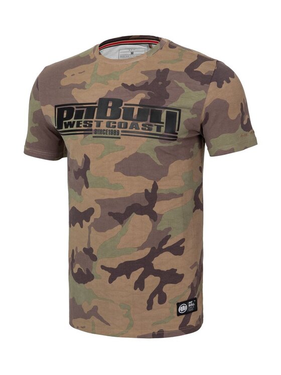 PITBULL PITBULL T-Shirt Koszulka Slim Fit Classic Boxing L Zielony Regular Fit