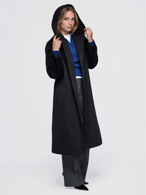 Ombre Ombre Płaszcz przejściowy OW-CT-E0036 Czarny Regular Fit
