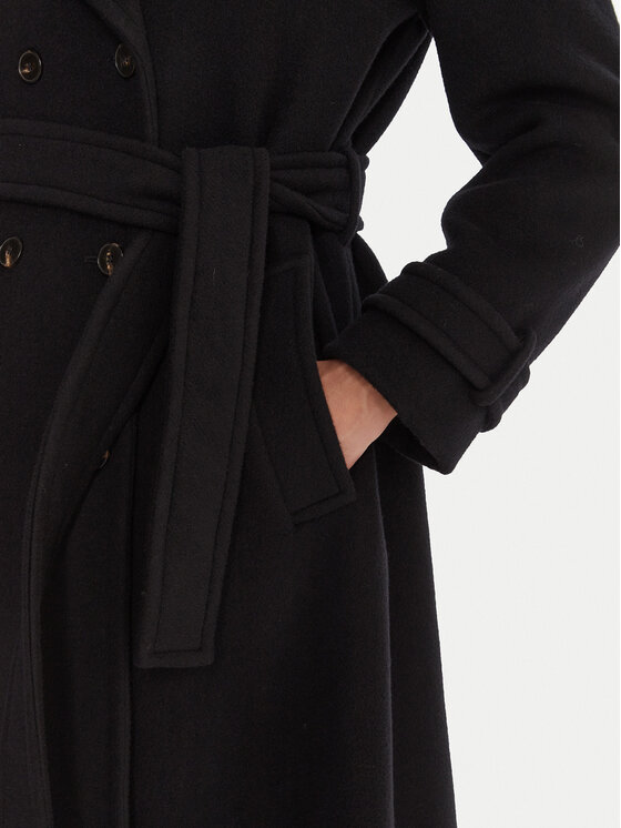 Marella Marella Cappotto di lana Balcone 2523016112 Nero Regular Fit