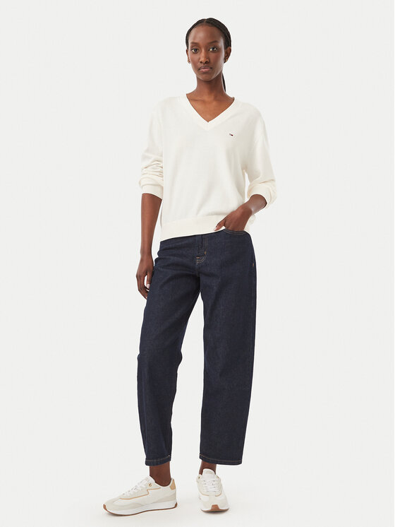 Tommy Jeans Tommy Jeans Пуловер Essential DW0DW23362 Бял Regular Fit