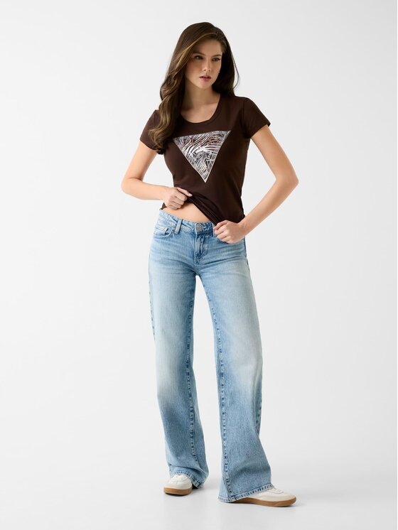 Guess Guess Тишърт W6GI19 K3042 Кафяв Regular Fit