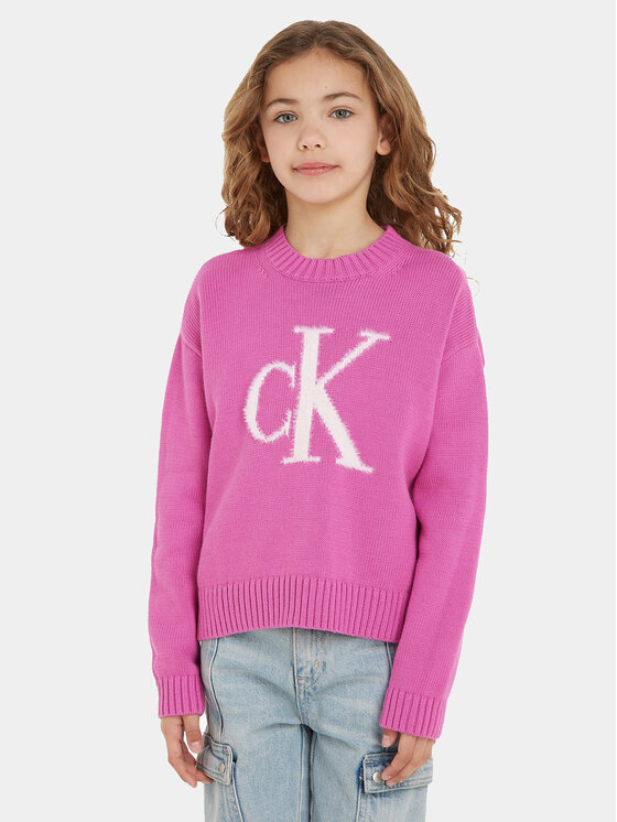 Calvin Klein Jeans Džemperis Fluffy Monogram IG0IG02220 Rozā Regular Fit