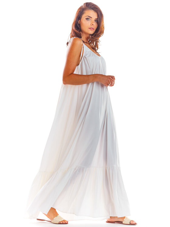 Awama Awama Sukienka letnia A307 Biały Basic Fit