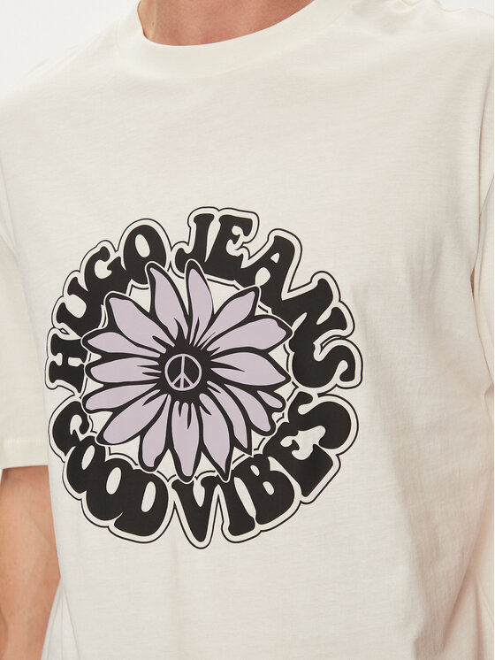 HUGO Hugo T-Shirt Nune 50515317 Écru Regular Fit