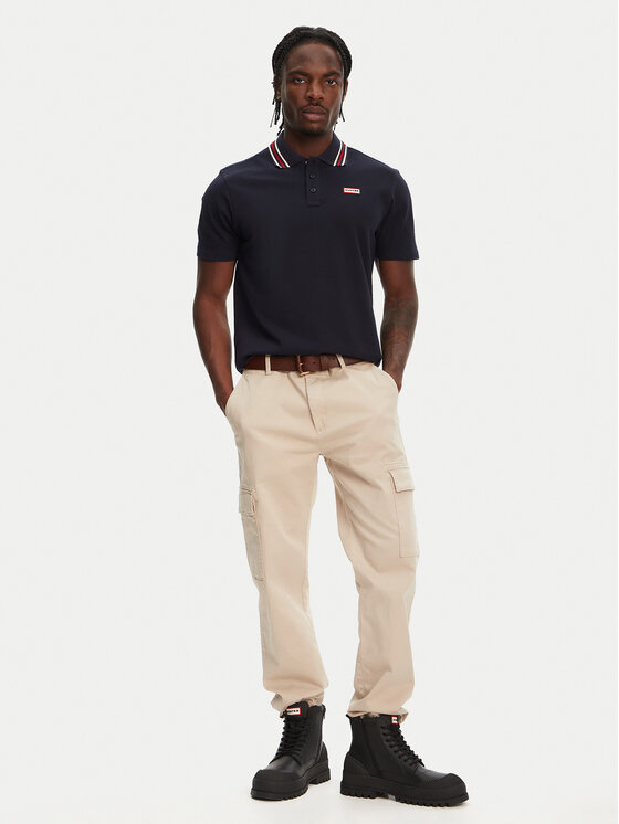Hunter Hunter Polo Noris SS HARM0037242 Granatowy Regular Fit