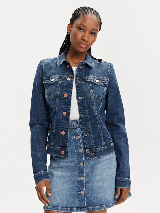 Tommy Jeans Džínsová bunda Vivianne DW0DW17959 Modrá Slim Fit