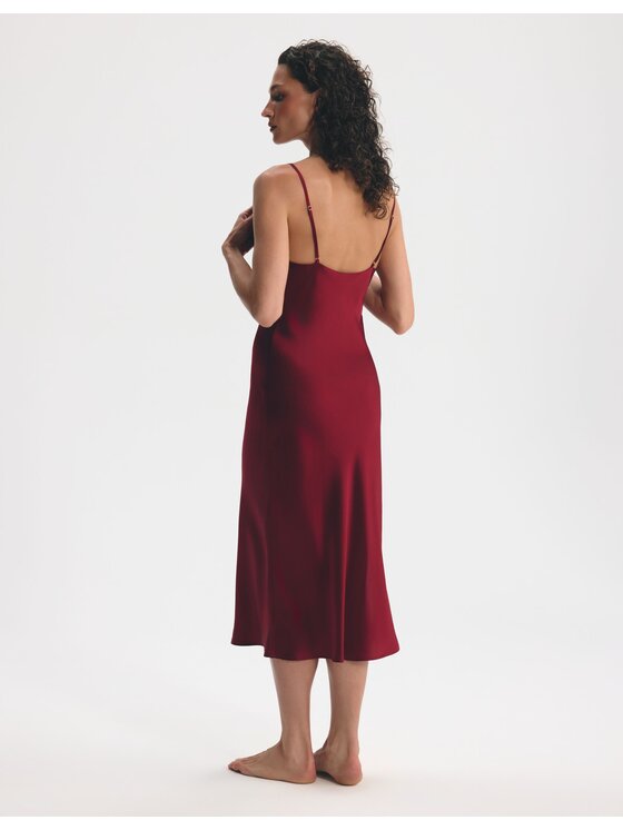 Esotiq Esotiq Koszula nocna 46078 Bordowy Regular Fit