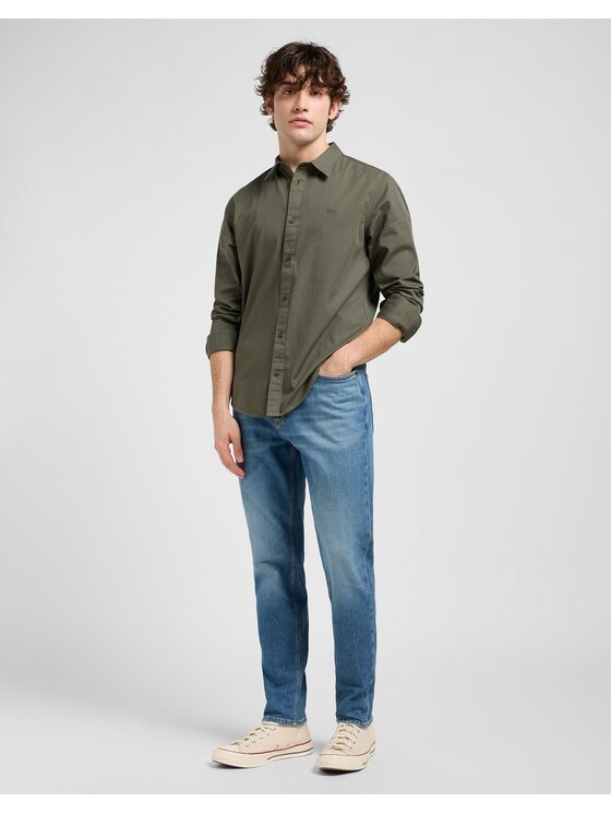 Lee Lee Koszula Patch Shirt Zielony Regular Fit