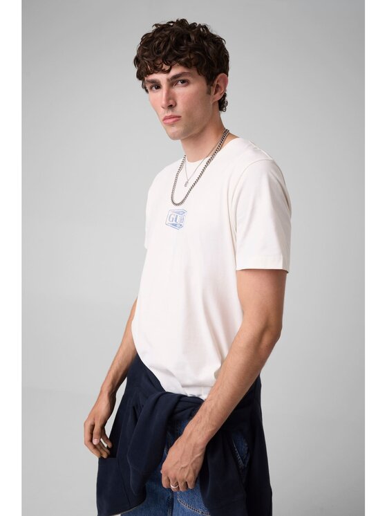 Guess Jeans Guess Jeans T-Shirt 184114 Biały Classic Fit