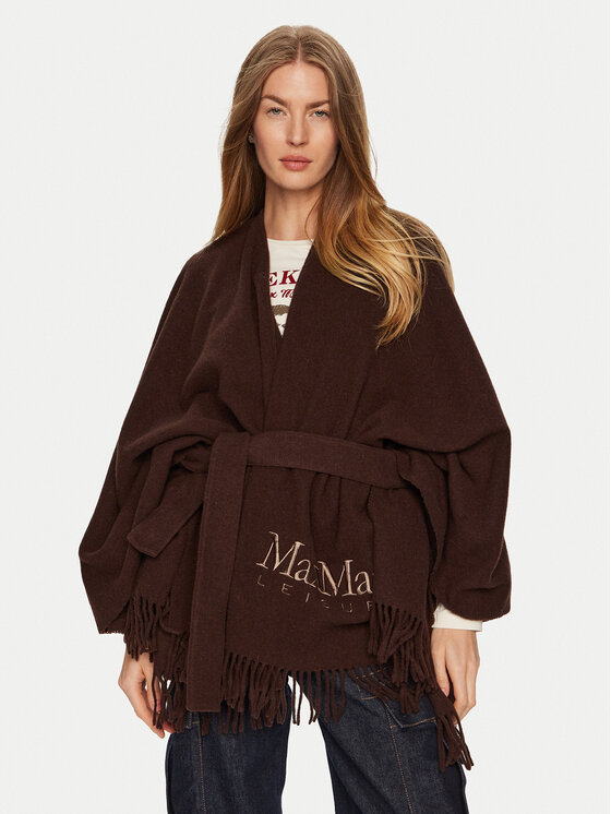 Max Mara Leisure Max Mara Leisure Poncho Martora 2426736028 Braun Relaxed Fit