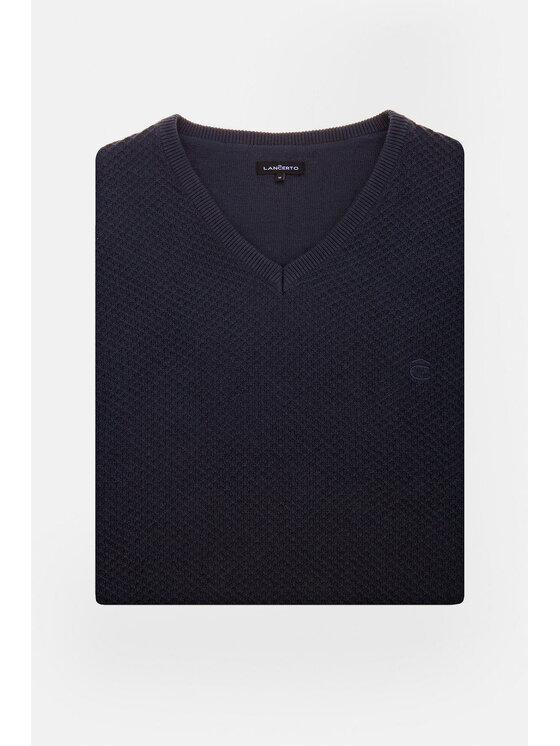 Lancerto Lancerto Sweter Xander Granatowy Regular Fit