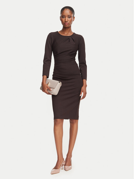 Rinascimento Rinascimento Sukienka koktajlowa CFC0130327003 Brązowy Slim Fit