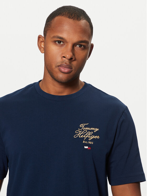 Tommy Hilfiger Tommy Hilfiger Tricou MW0MW38334 Bleumarin Regular Fit
