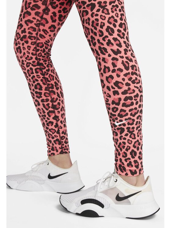 Nike Legginsy Dri-Fit Leopard Leggings Różowy Regular Fit