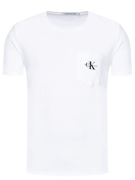 Calvin Klein Jeans Marškinėliai J30J317294 Balta Slim Fit • Modivo.lt