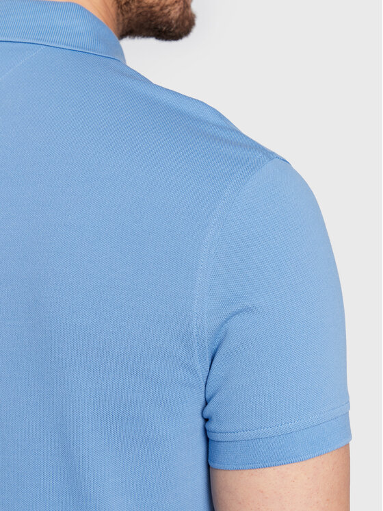 Tommy Hilfiger Tommy Hilfiger Тениска с яка и копчета 1985 MW0MW17771 Светлосиньо Slim Fit