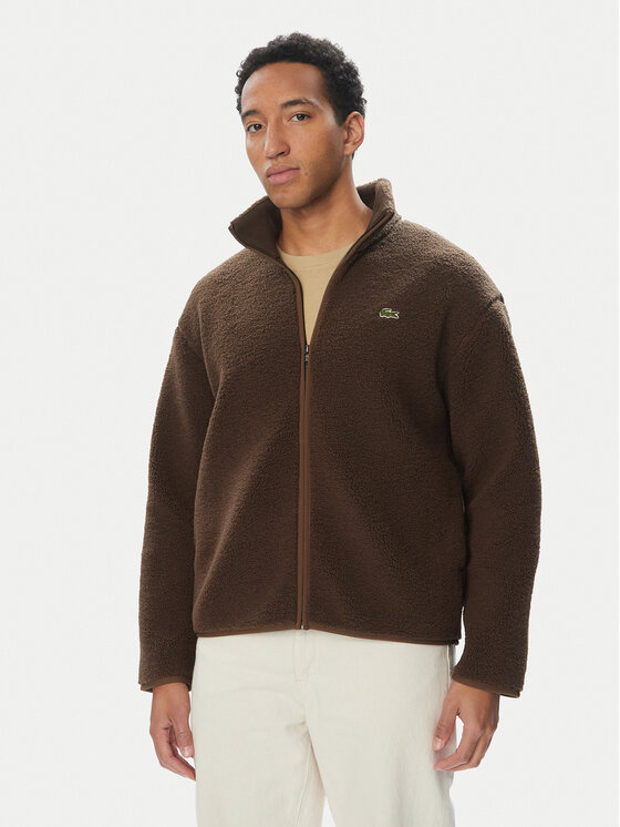 Lacoste Lacoste Флісовий реглан BH8672 Темно-коричневий Regular Fit