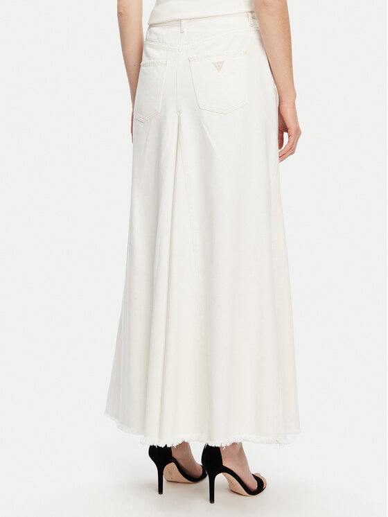 Guess Guess Fustă tip creion W5GD95 D5N92 Alb Regular Fit