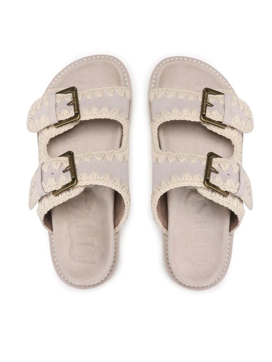 Mou Mou Sandales New Bio With Buckles SW461005A Écru